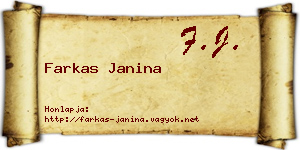 Farkas Janina névjegykártya