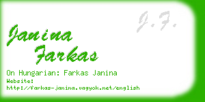 janina farkas business card